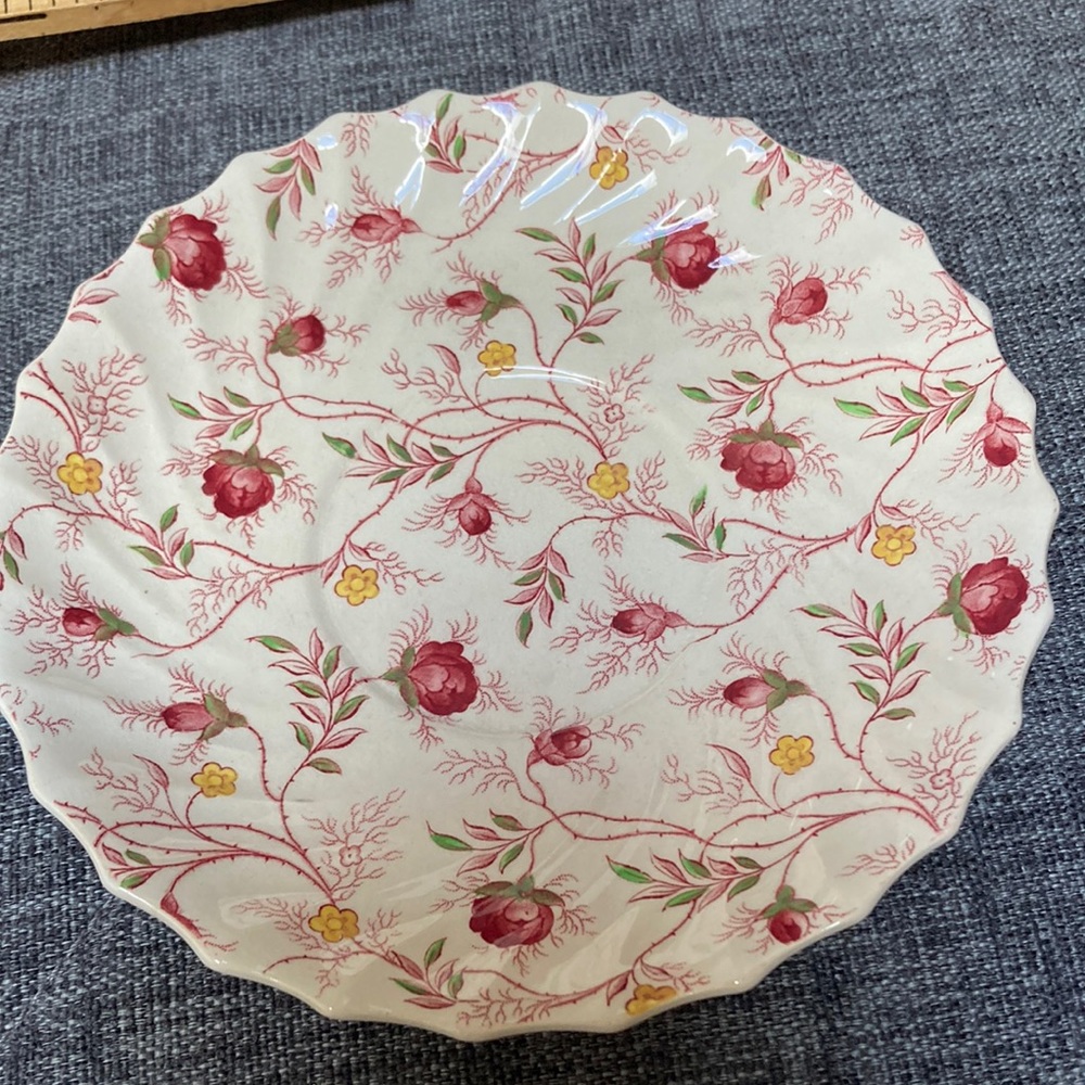 Spode Rosebud Soup Bowl Plate